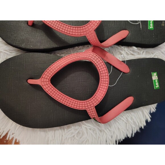Sanuk Ibiza Red Women's rubber strap sandals Flip Flops Size 10 - Picture 5 of 6